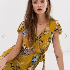 Band of Gypsies | Yellow Floral Print Maxi Dress